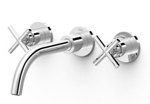 Bateria umywalkowa dwuuchwytowa podtynkowa Tres Montblanc 28330002