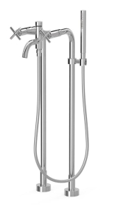 Bateria wannowa dwuuchwytowa podłogowa Tres Montblanc  chrom 28319401