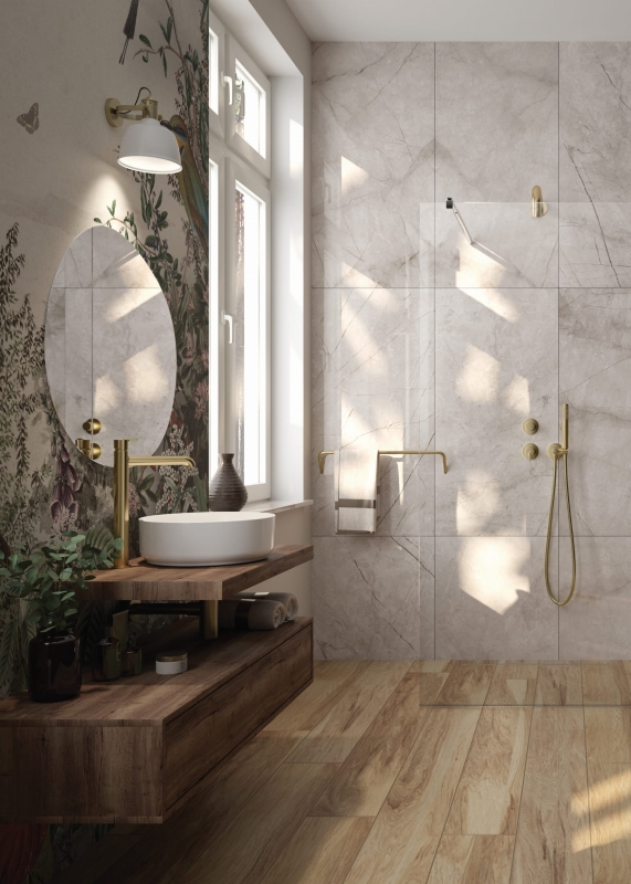 Zestaw prysznicowy podtynkowy Deante Silia złoto szczotkowane