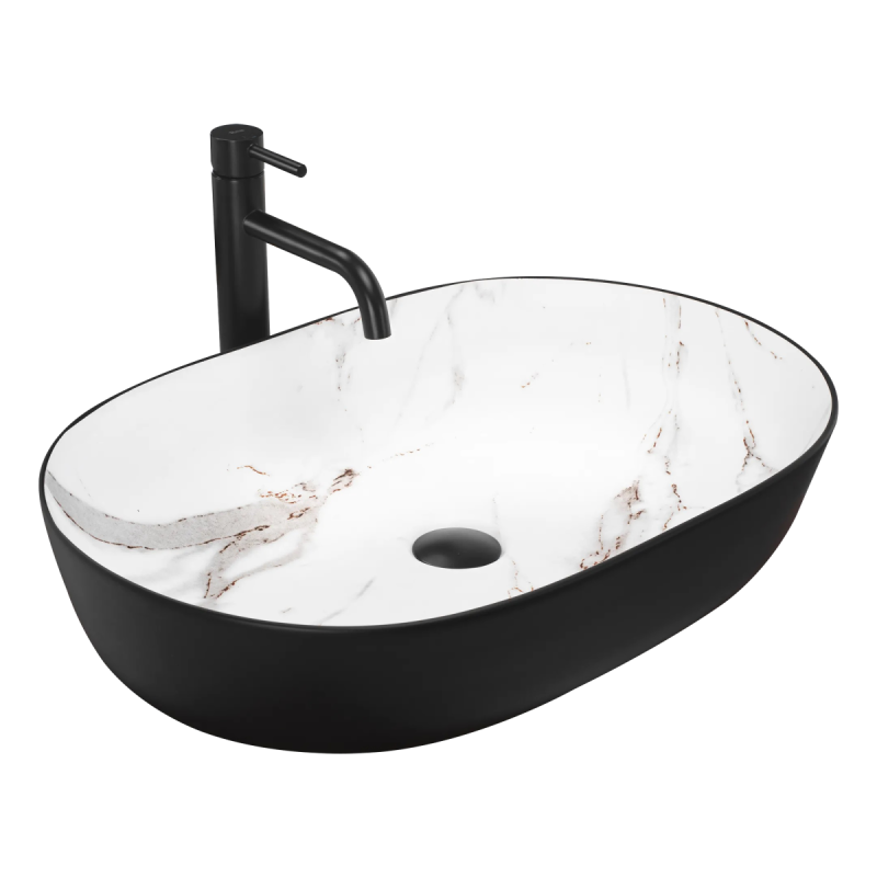 Umywalka nablatowa Rea Cleo 61 black aiax matt