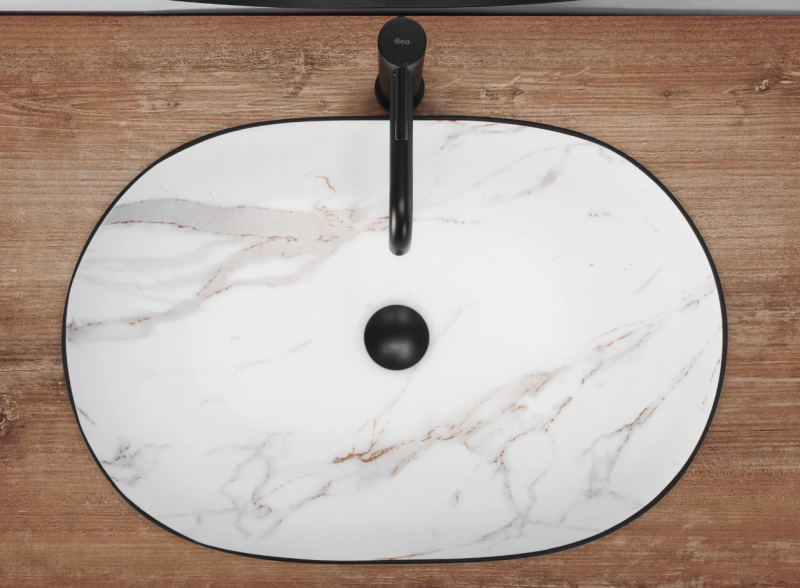 Umywalka nablatowa Rea Cleo 61 black aiax matt