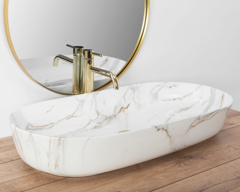 Umywalka nablatowa Rea Cleo 81 aiax shiny