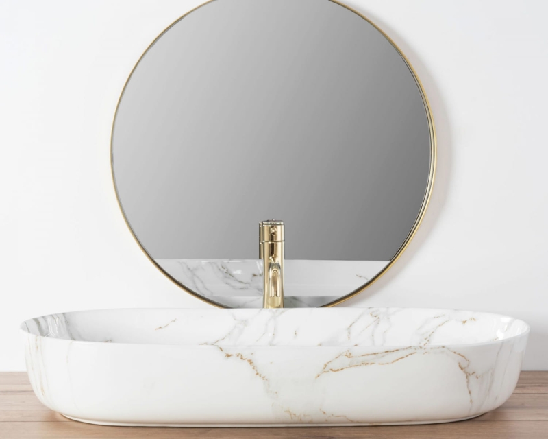 Umywalka nablatowa Rea Cleo 81 aiax shiny