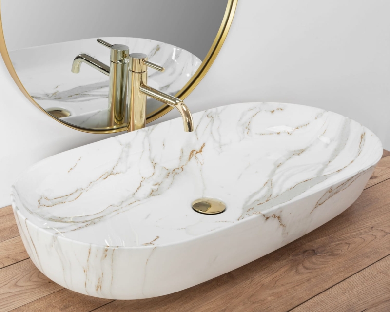 Umywalka nablatowa Rea Cleo 81 aiax shiny