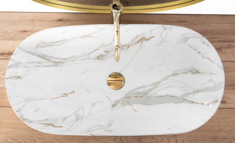 Umywalka nablatowa Rea Cleo 81 aiax shiny