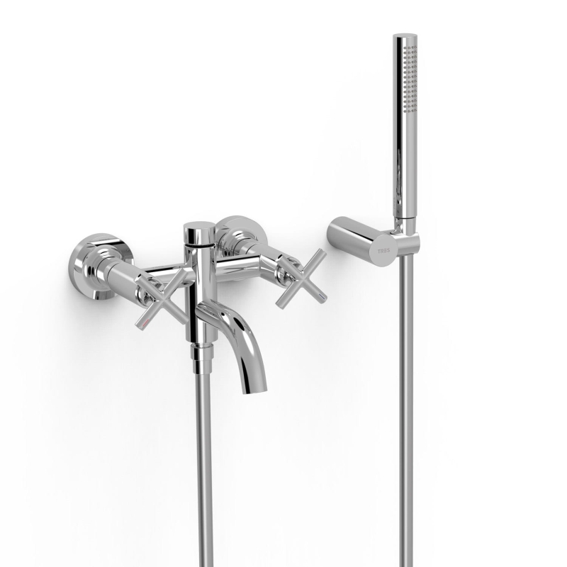 Zestaw prysznicowy natynkowy Tres Montblanc chrom 28317601