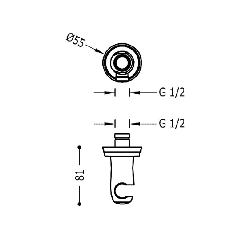 Przyłącze kątowe z uchwytem Tres Clasic chrom 24218201