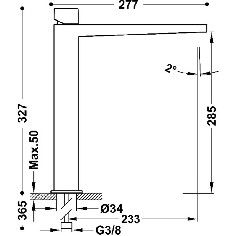 Bateria umywalka Tres Slim Exclusive