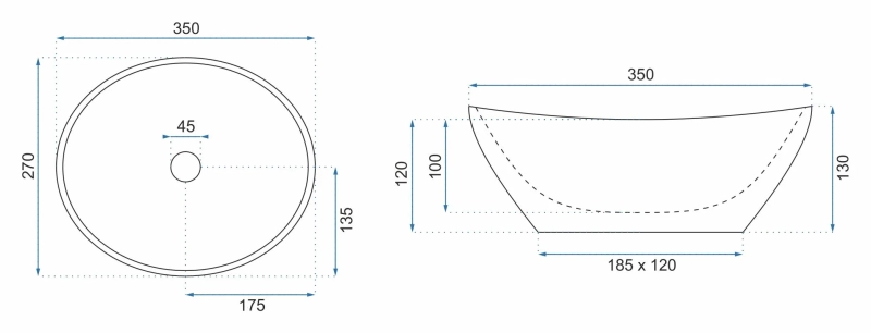 Umywalka nablatowa Rea Sofia mini black marble shiny