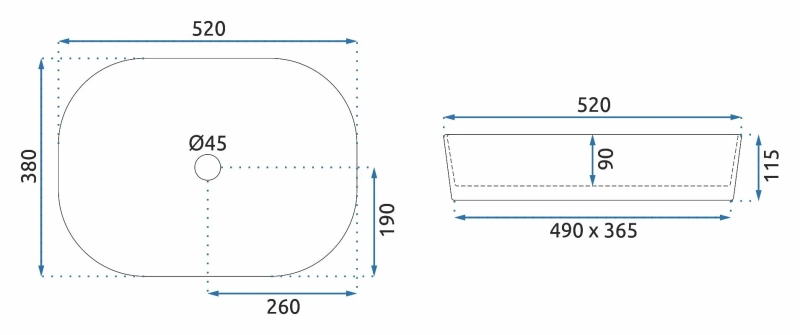 Umywalka nablatowa Rea Angie