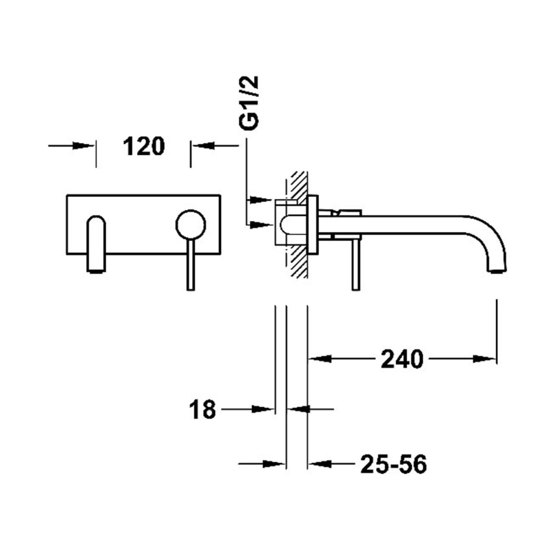 Bateria umywalkowa podtynkowa Tres Study Exclusive