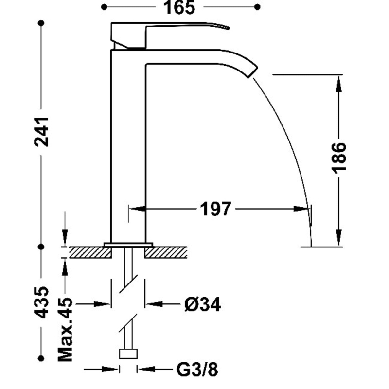 Bateria umywalkowa Tres Cuadro
