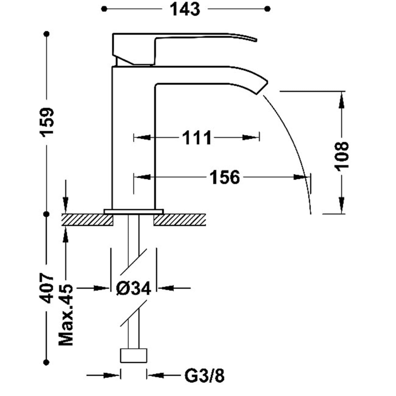 Bateria umywalkowa Tres Cuadro