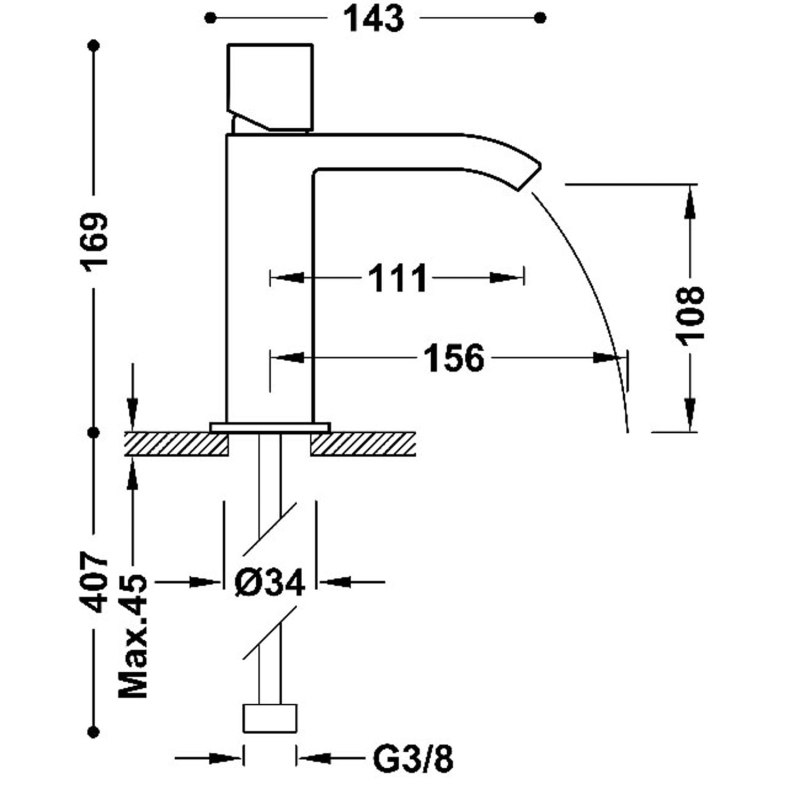 Bateria umywalkowa Tres Cuadro