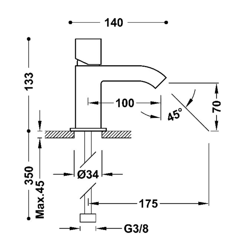 Bateria umywalkowa Tres Cuadro