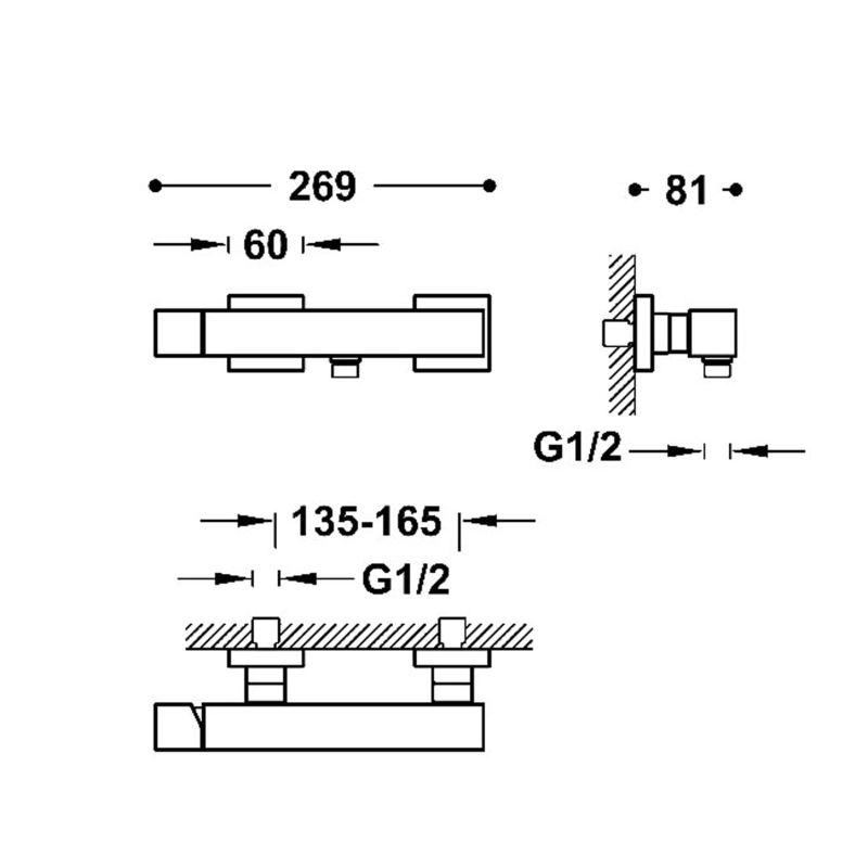 Bateria prysznicowa Tres Cuadro