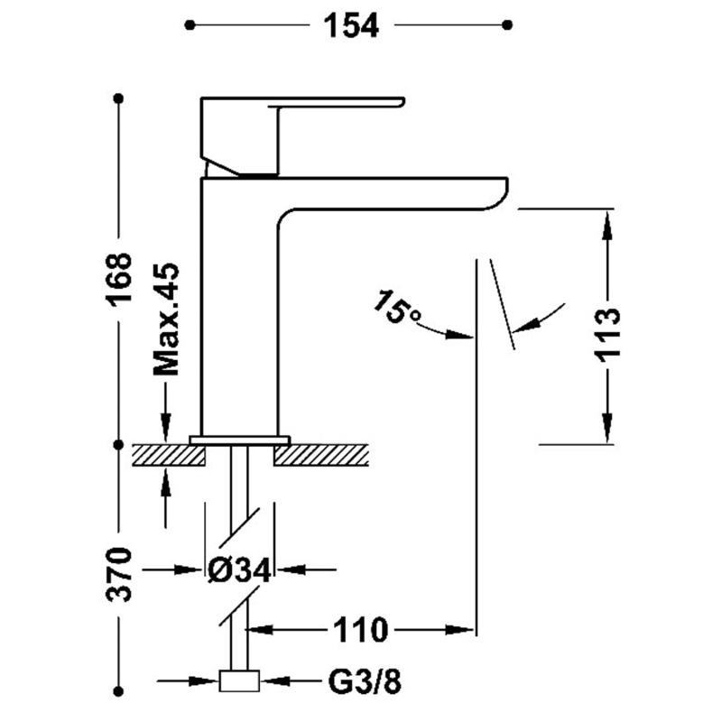 Bateria umywalkowa Tres Loft