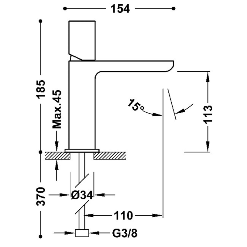 Bateria umywalkowa Tres Loft