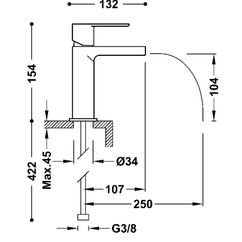 Bateria umywalkowa Tres Loft