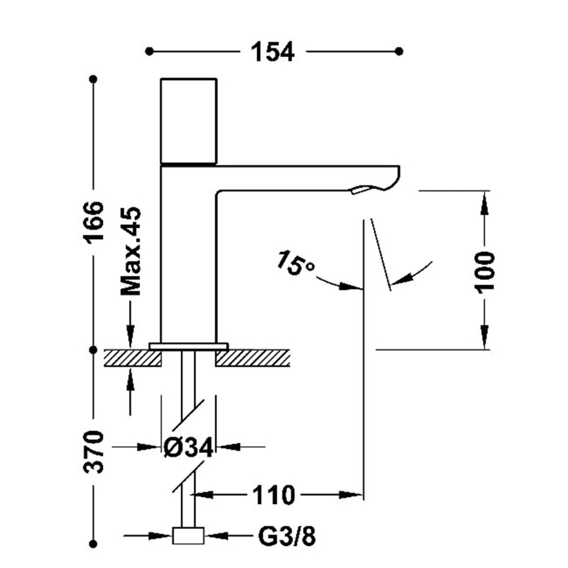 Bateria umywalkowa Tres Loft