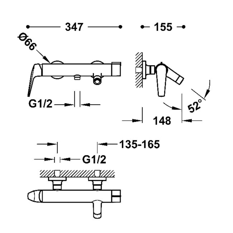 Bateria wannowo prysznicowa Tres Fuji