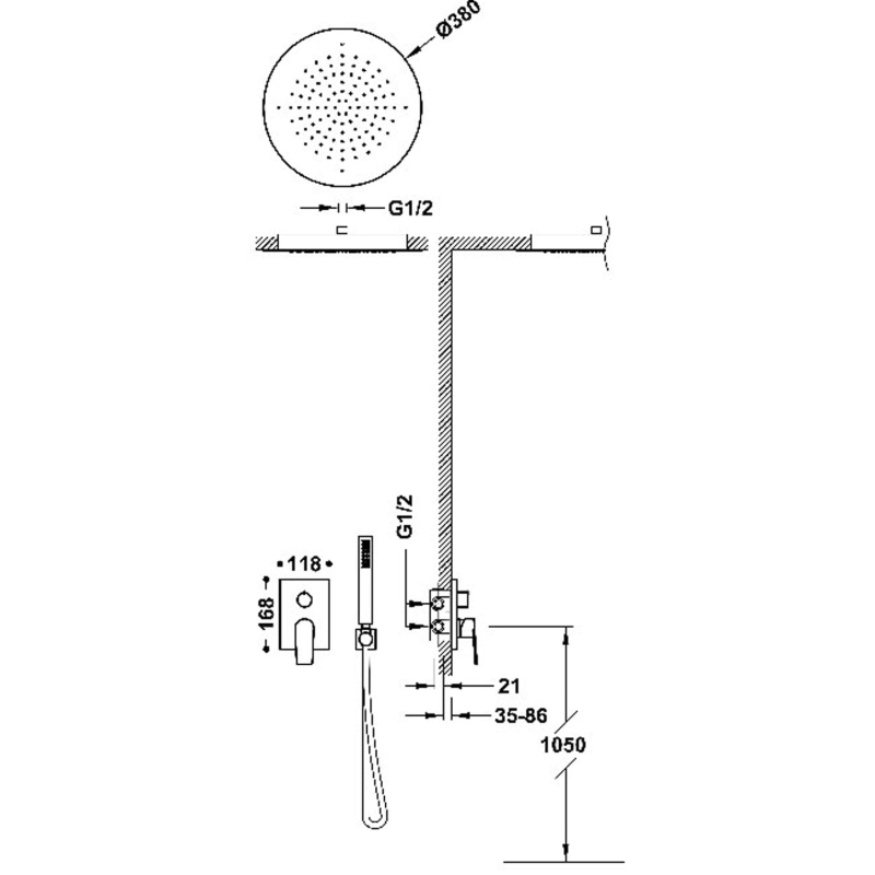 Zestaw prysznicowy podtynkowy Tres Project