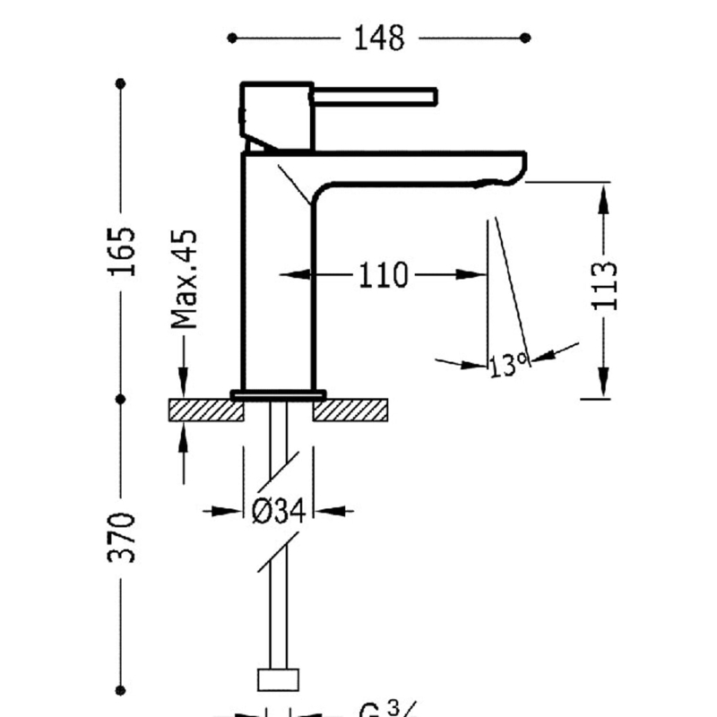 Bateria umywalkowa Tres Max