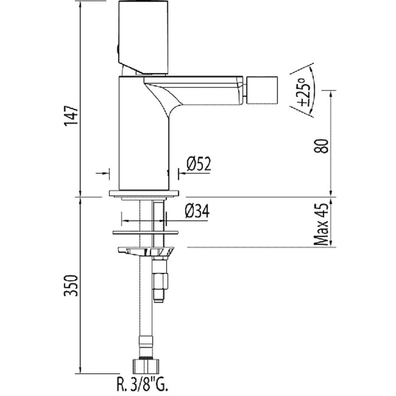 Bateria bidetowa Tres Max