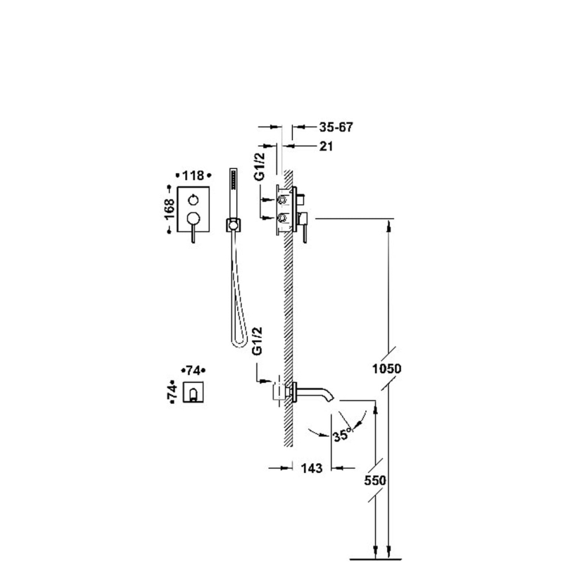 Zestaw prysznicowy podtynkowy Tres Max