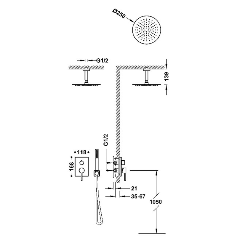 Zestaw prysznicowy podtynkowy Tres Max