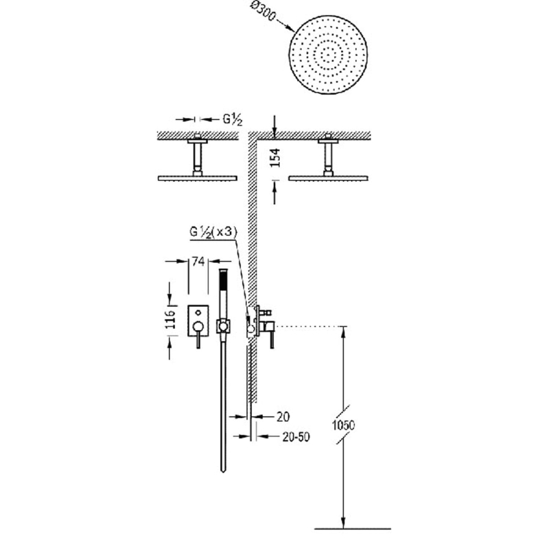 Zestaw prysznicowy podtynkowy Tres Max