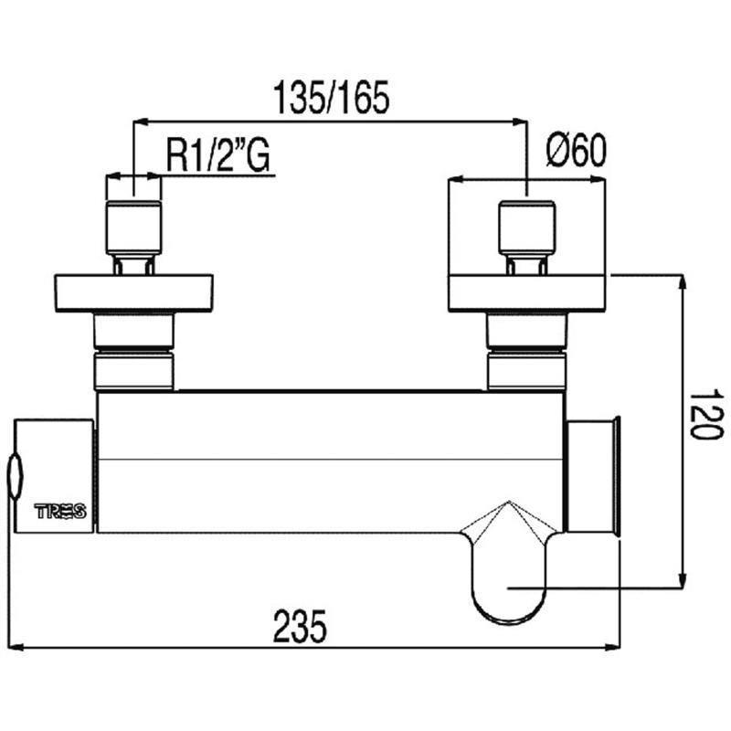 Bateria wannowo prysznicowa Tres Lex-Alp