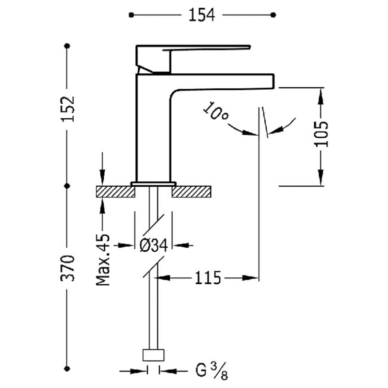 Bateria umywalkowa Tres Class