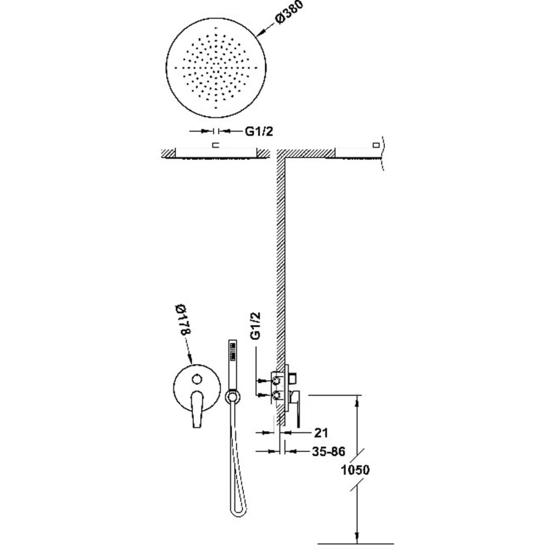 Zestaw prysznicowy podtynkowy Tres Class