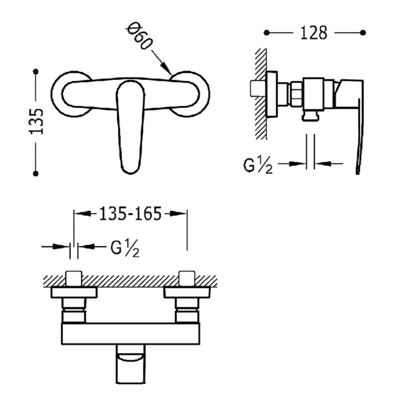Bateria prysznicowa Tres Flat chrom 20416701