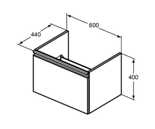 szafka umywalkowa Ideal Standard Tesi 60 cm biała rysunek.JPG