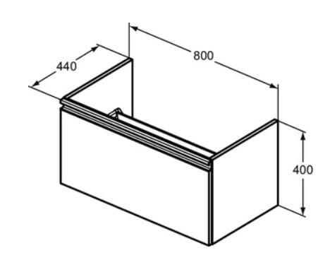 szafka umywalkowa Ideal Standard Tesi 80 cm biała rysunek.JPG