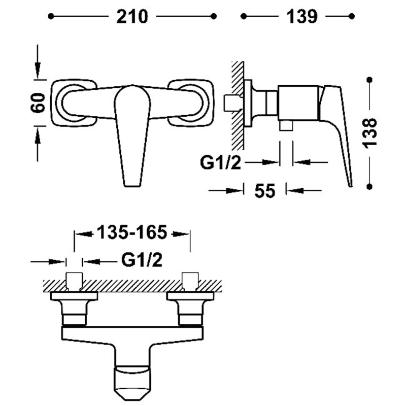 Bateria prysznicowa Tres Canigó plus
