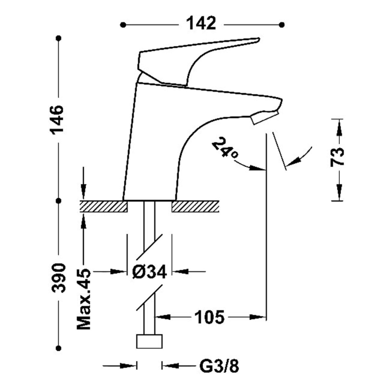 Bateria umywalkowa Tres Canigó