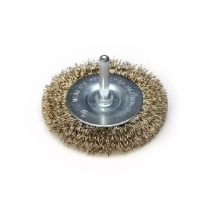 Szczotka druciana tarczowa Dedra mosiądzowana, 100mm z trzpieniem 