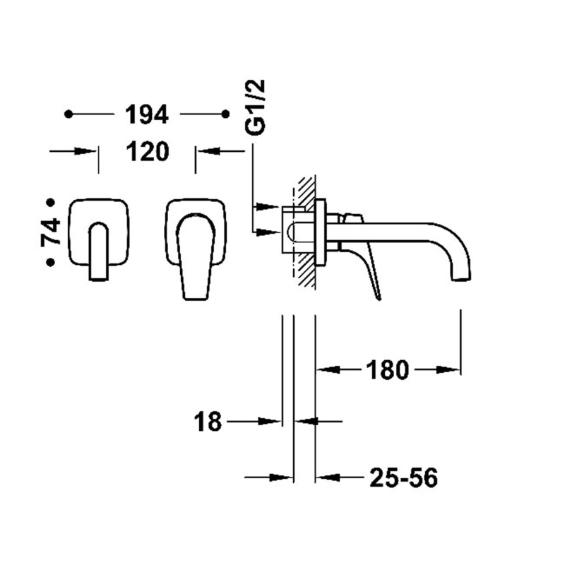 Bateria umywalkowa Tres Canigó