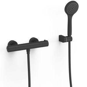 Bateria termostatyczna naścienna Tres Base plus czerń matowa 21616409NM