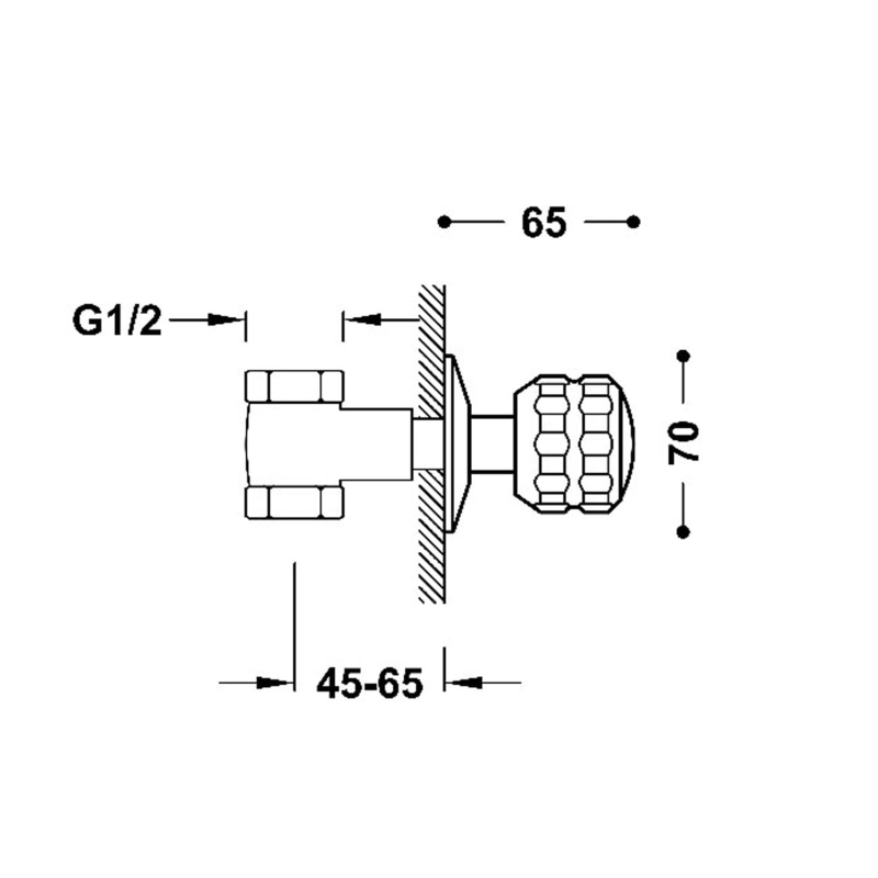 Zawór odcinający podtynkowy Tres ESE-23 1/2"