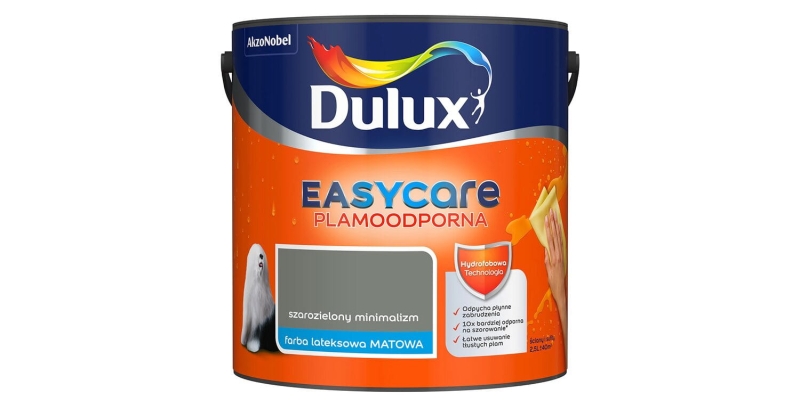 Farba Dulux EasyCare szarozielony minimalizm