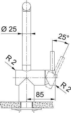 Bateria kuchenna Franke Atlas Neo pull-out miedź