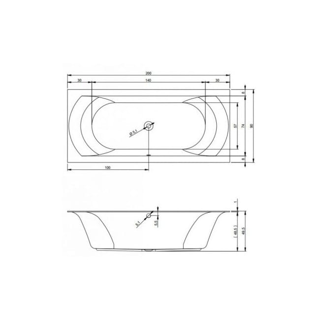 Wanna prostokątna Riho Linares 200x90 B144001005