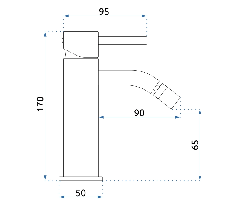 Bateria bidetowa Rea Lungo czarna metaliczna
