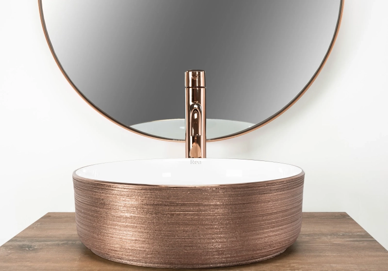 Umywalka nablatowa Rea Sami rose gold