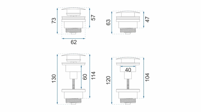 Korek klik-klak uniwersalny Rea różowe złoto