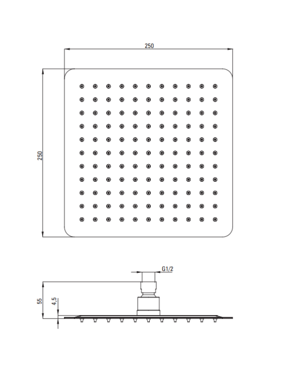 Deszczownica z baterią wannową termostatyczną Deante złoty